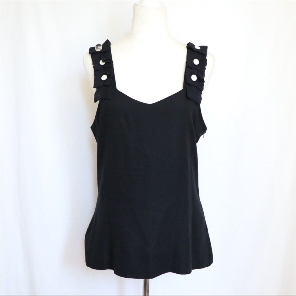 Anthropologie by Francine black silk button top
